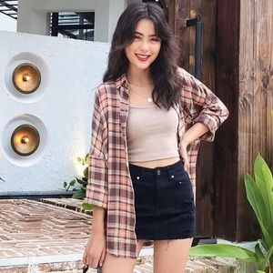 Checked Vintage Rose Long Sleeves Shirt